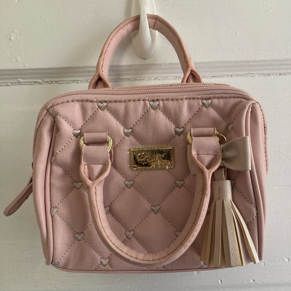 NWOT Betsey Johnson Pink Mini Bag with Gold Accents - Picture 9 of 16